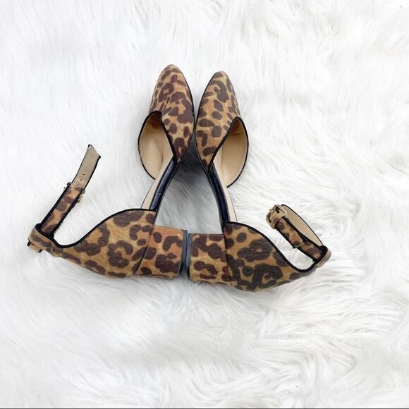 CAbi Kiki Leopard Print Calf Hair Ankle Strap Shoes - Picture 8 of 12